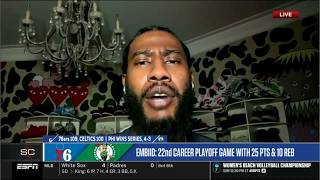 ESPN SC | Joel Embiid is a culture killer! - Iman Shumpert on 76ers oust Celtics in 7, face Knicks