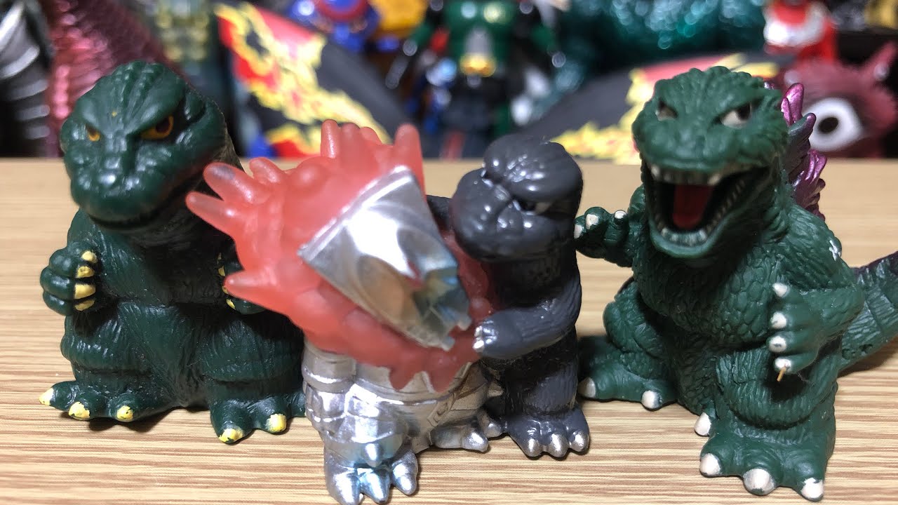 ゴジラ食玩】ゴジラがミニソフビの指人形になって登場!! - YouTube