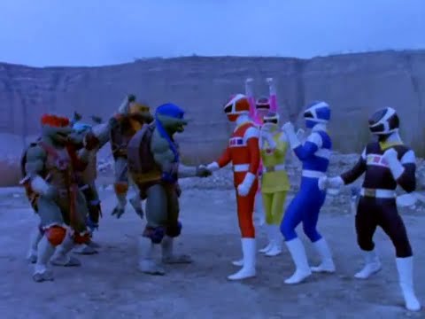 Power Ranger En El Espacio y Las Tortugas Ninja team-up