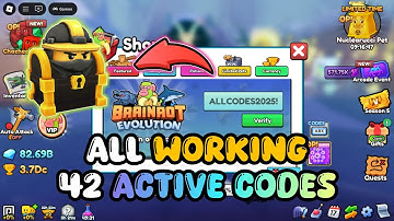 All Working New 42 Active Codes September 2025 in Brainrot Evolution!
