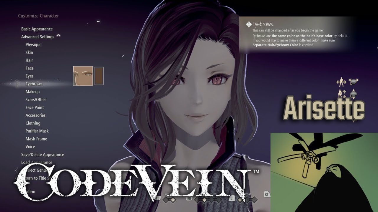gaming logo Moshi Moshi, Arisette Desu | Aris vs. Code Vein Character Creator