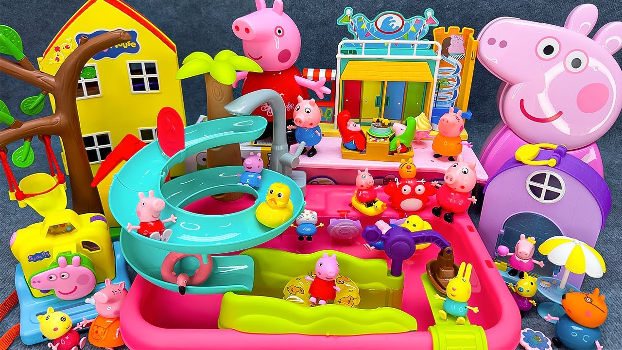 30 Minutes Satisfying with Unboxing Peppa Pig Water Park Slide Pool Playset ASMR Review Toys