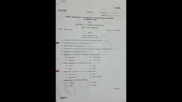 Third semester Bcom Business Regulation Question paper