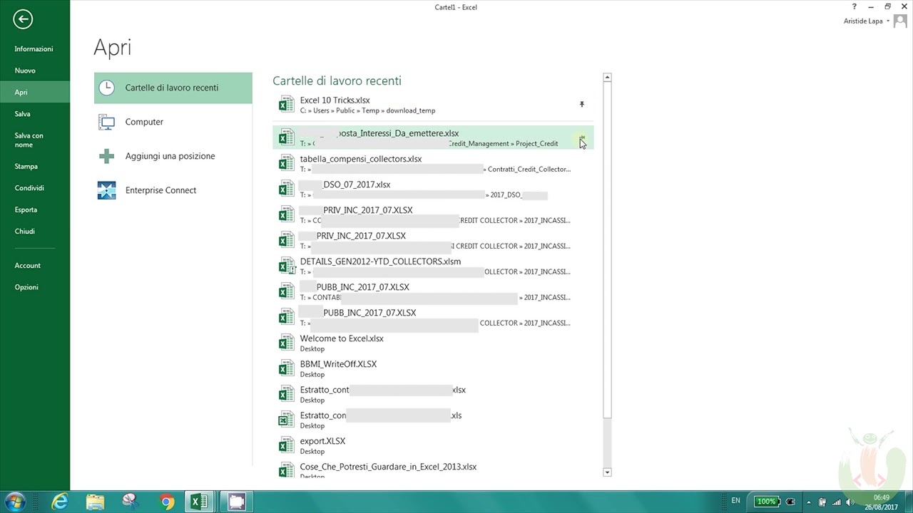 Come gestire cartelle e file recenti in Excel #3/6 - LapaConsult ...