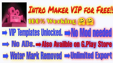 Intro Maker VIP Pack Unlocked Free 100% working 2020 | intro maker for free | UNIQUE GAMIG 2050 #111