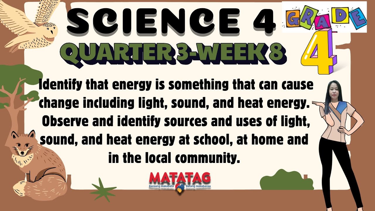 GRADE 4 SCIENCE 4 QUARTER 3 WEEK 8 // IDENTIFY THAT ENERGY IS SOMETHING ...