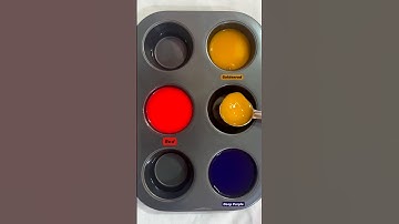 Guess the Color | Red + goldenrod + deep purple #colormixing #amazing