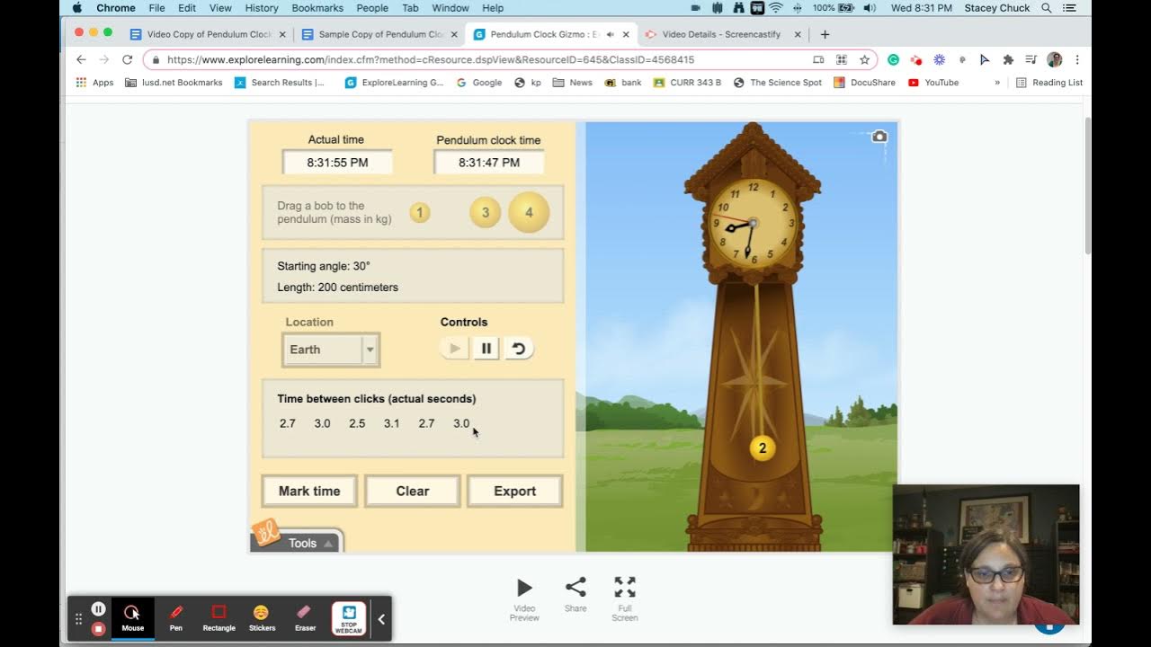 Pendulum Clock Lab Gizmo page 3 explained YouTube