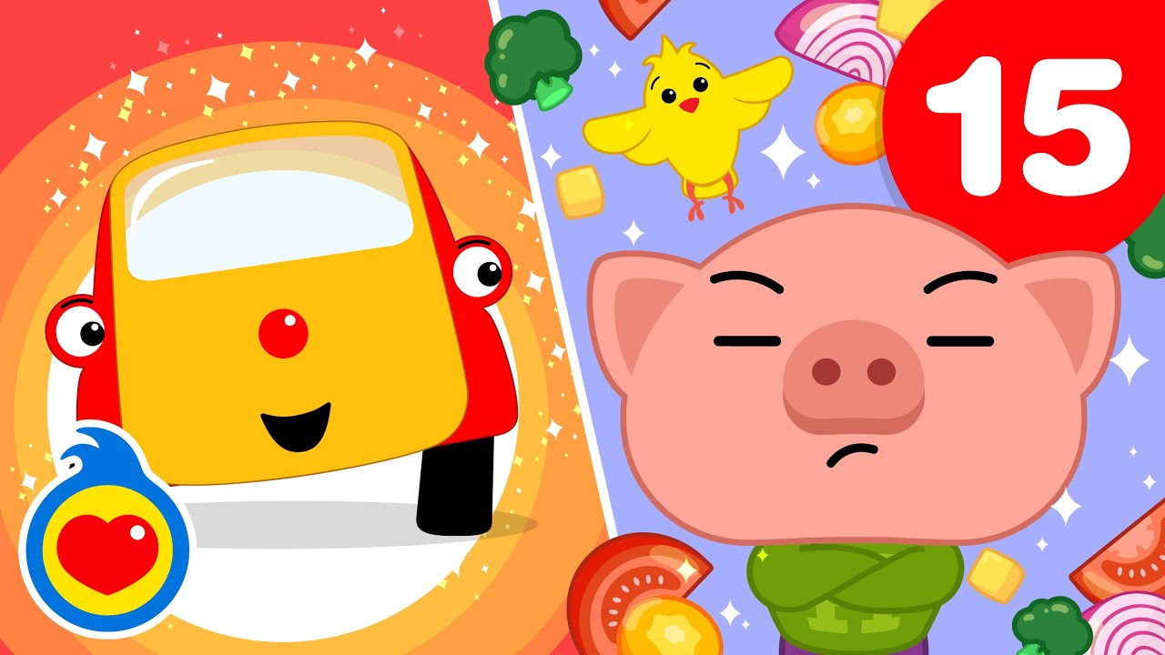 Играем с Хогги, Вичи и Туни 🐷🐤🚍 Детские Песни (15 Минут) | Плим Плим