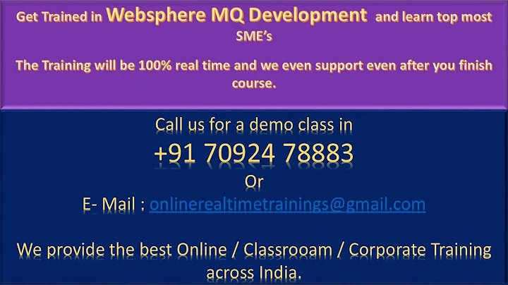 Best WebSphere MQ Development Training in India, WebSphere MQ Development Training Across World.