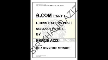 B-COM PART 1: GUESS PAPERS 2020