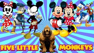 Five Little Monsters Transform Mickey Mouse Finger Family Song!
