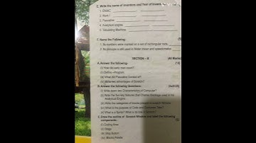 ICSE class-5th/Computer/1st term/previous year question paper#24-25