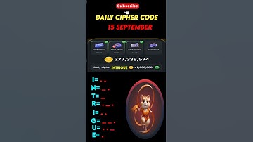 15 September Hamster Kombat Daily Cipher-Code || Today Hamster Kombat Cipher-Code ||