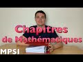 Mpsi  chapitres de mathmatiques 