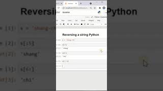 How to reverse a string in python (in 1 line of code) #shorts