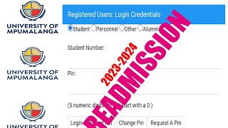 How to do a Re-admission at (UMP) University of Mpumalanga 2023 screenshot 1