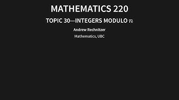 30 - Integers modulo n