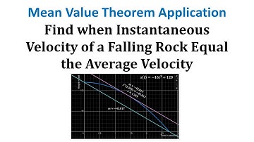 Mean Value Theorem Application:  Find when Instantaneous Velocity of a Equal the Average Velocity