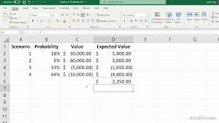 47 - Solution Calculate The Expected Value of a Business Scenario - Learning Excel Data Analysis