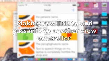 Passing Info from Row Select (swift)