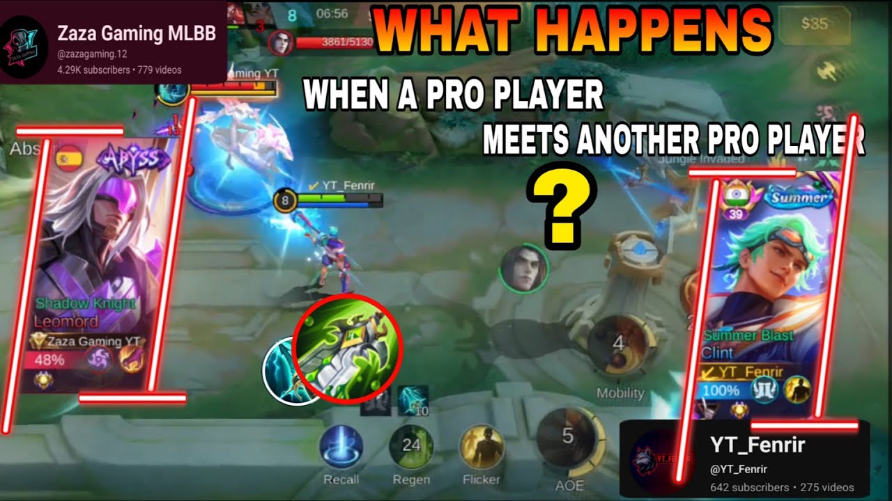 TWO YouTubers IN ONE LOBBY !! INTENSE RANK MATCH !! @zazagaming.12  #mobilelegends #video #viral 