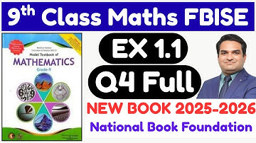 Class 9 Maths Chapter 1 Exercise 1.1 New Book| National Book Foundation Class 9 Maths |Question 4