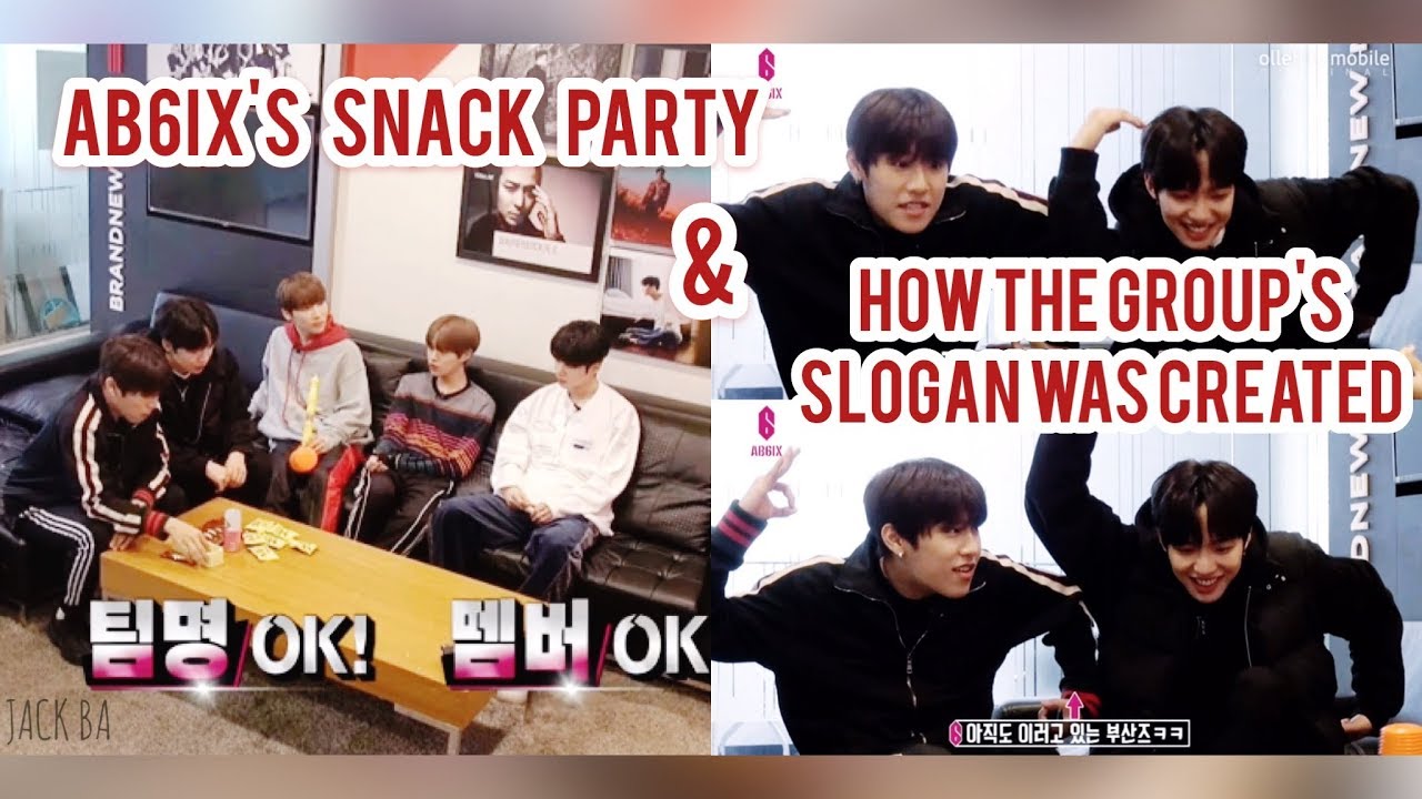 [ENGSUB] [AB6IX] 데뷔확정후 5명의 과자파티 & 대유잼 팀구호 정하기