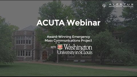Award-Winning Emergency Mass Communications Project with WUSTL