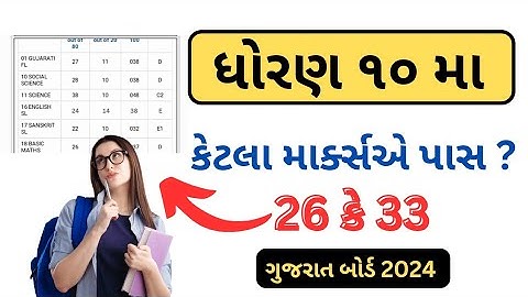 ધોરણ 10 માં પાસ થવા કેટલા માર્ક્સ જોઈએ || STD 10 Passing marks || Gujarat borad 2024 ||