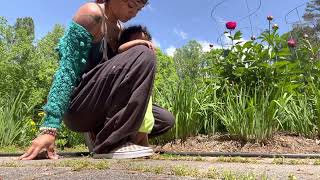 Looking at Flowers with Babe