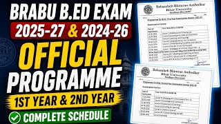 BRABU muzaffarpur B.Ed Exam 2026 🔥 1st &amp; 2nd Year Official Routine Out | Full Schedule, Dates