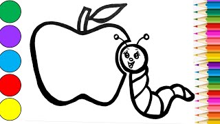 How to draw Apple for children/ Bolalar uchun olma qanday chizish kerak/cách vẽ quả táo cho trẻ em