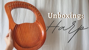 16- STRINGED LYRE HARP UNBOXING & SOUND TEST | Janine faye