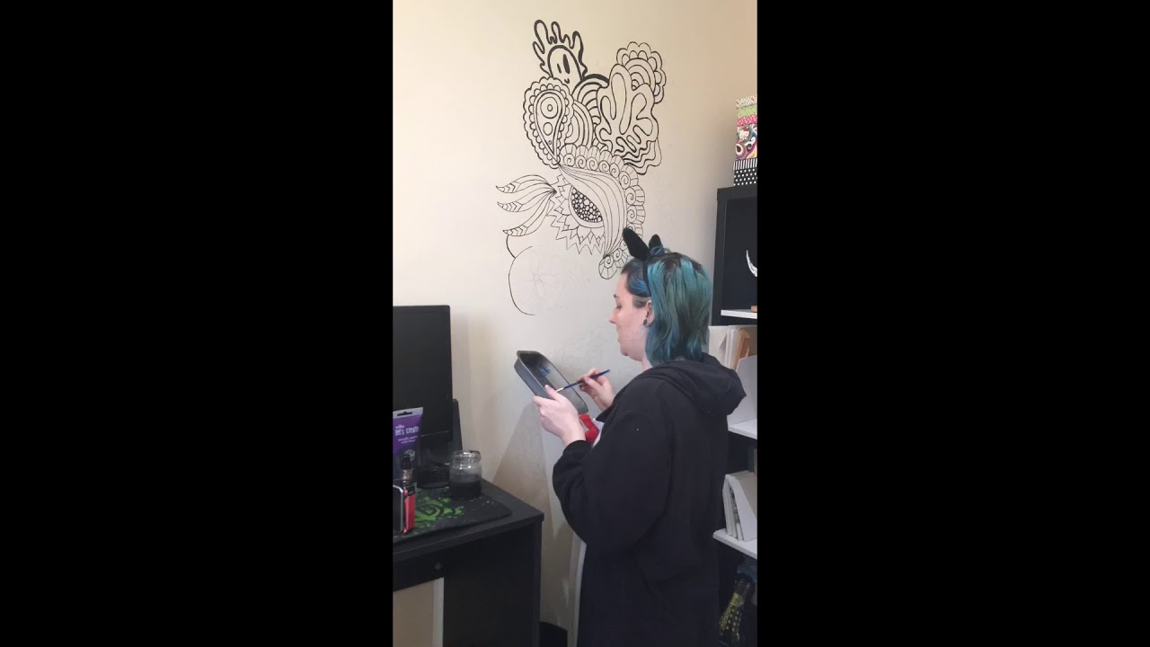 Zentangle Wall Art Timelapse - Painting My Studio