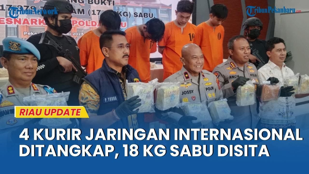 Polda Riau Tangkap 4 Kurir Narkoba Jaringan Internasional, 18 Kg Sabu Disita
