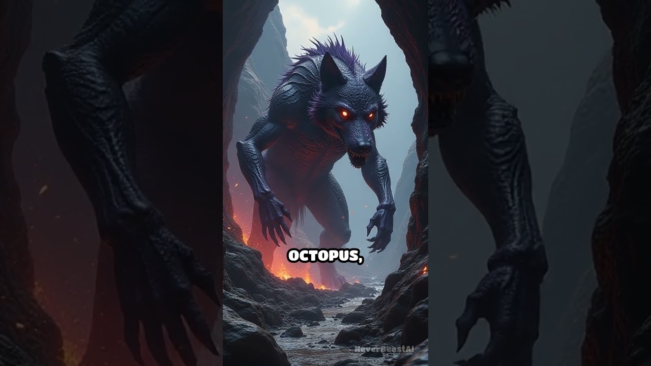 Duskwave Emberfin: Volcanic Octopus-Wolf Hybrid