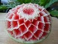 แกะสลัก แตงโม ลายผีเสื้อ 3,Watermelon carving 3,flower watermelon