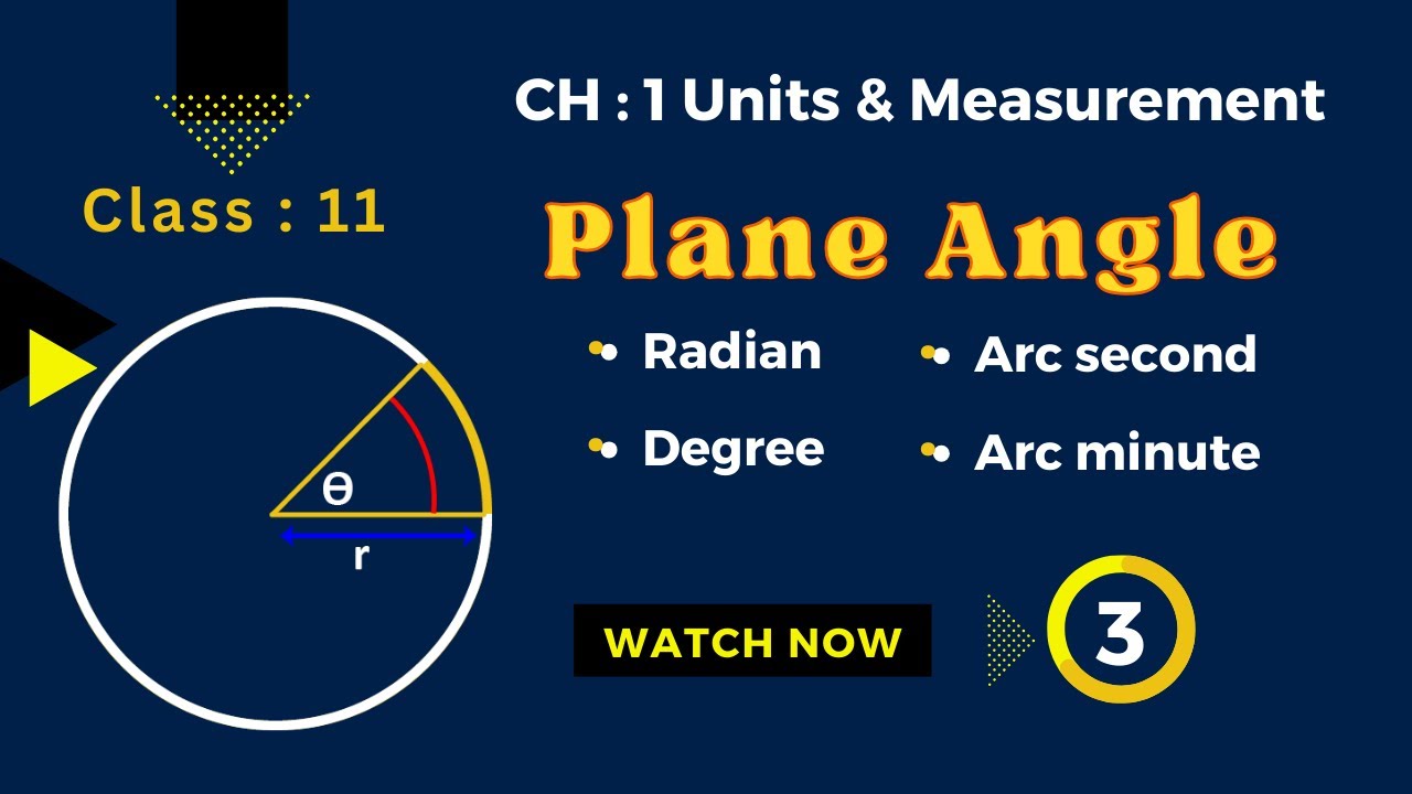 Class 11 Physics | Ch-1 Unit & Measurement | Plane Angle Explained | One Touch Physics| Radian