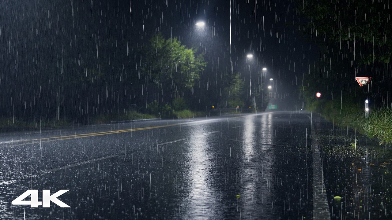 Goodbye Insomnia with Heavy Rain & Thunder Growls at Night, Fall Asleep Immediately with Rain Sound