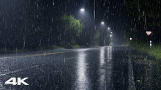 Goodbye Insomnia with Heavy Rain & Thunder Growls at Night, Fall Asleep Immediately with Rain Sound