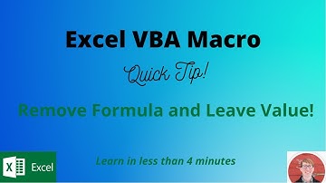 VBA Macro: Remove Formula and Leave Value Only