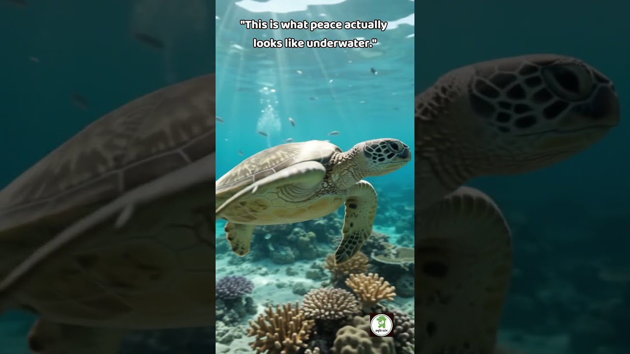 Majestic Sea Turtle Swimming 🐢🌊 | Relaxing Underwater Nature #shorts #viral #turtle
