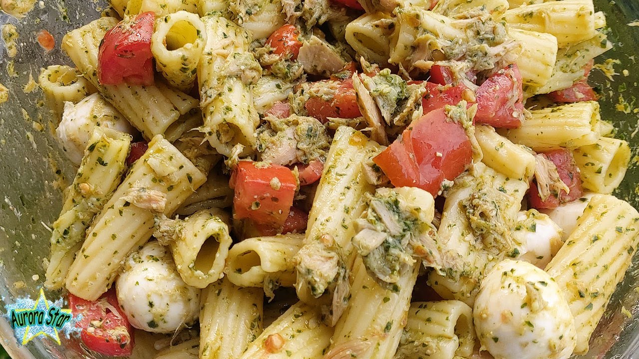Ricetta: Insalata di pasta con pesto di basilico alla genovese e tonno ...