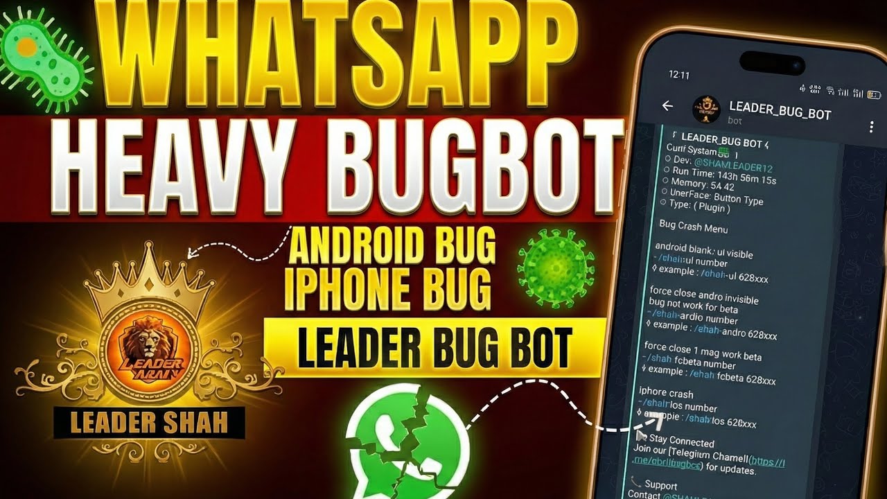 FREE Leader Bug Bot 2026 ⚠️ WhatsApp Heavy Crash on Android + iOS (FULL ...