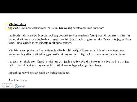 Återberättade text - Min barndom