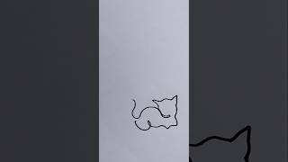 Non stop drawing Cat | One continuous line drawing #youtubeshorts #shortvideo #shortsfeed #shorts
