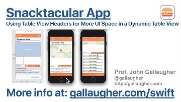 Ch. 8.12 - Using Table View Headers for More UI Space in a Dynamic Table View