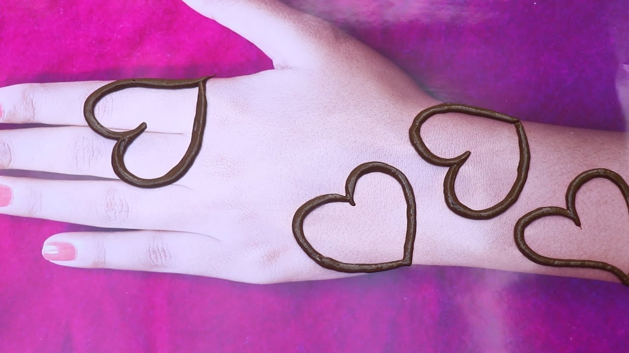 easy way to apply heart jewellery henna mehndi design || new mehndi ...