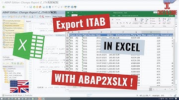 Export of internal table (itab) to Excel (abap2xslx) [english]
